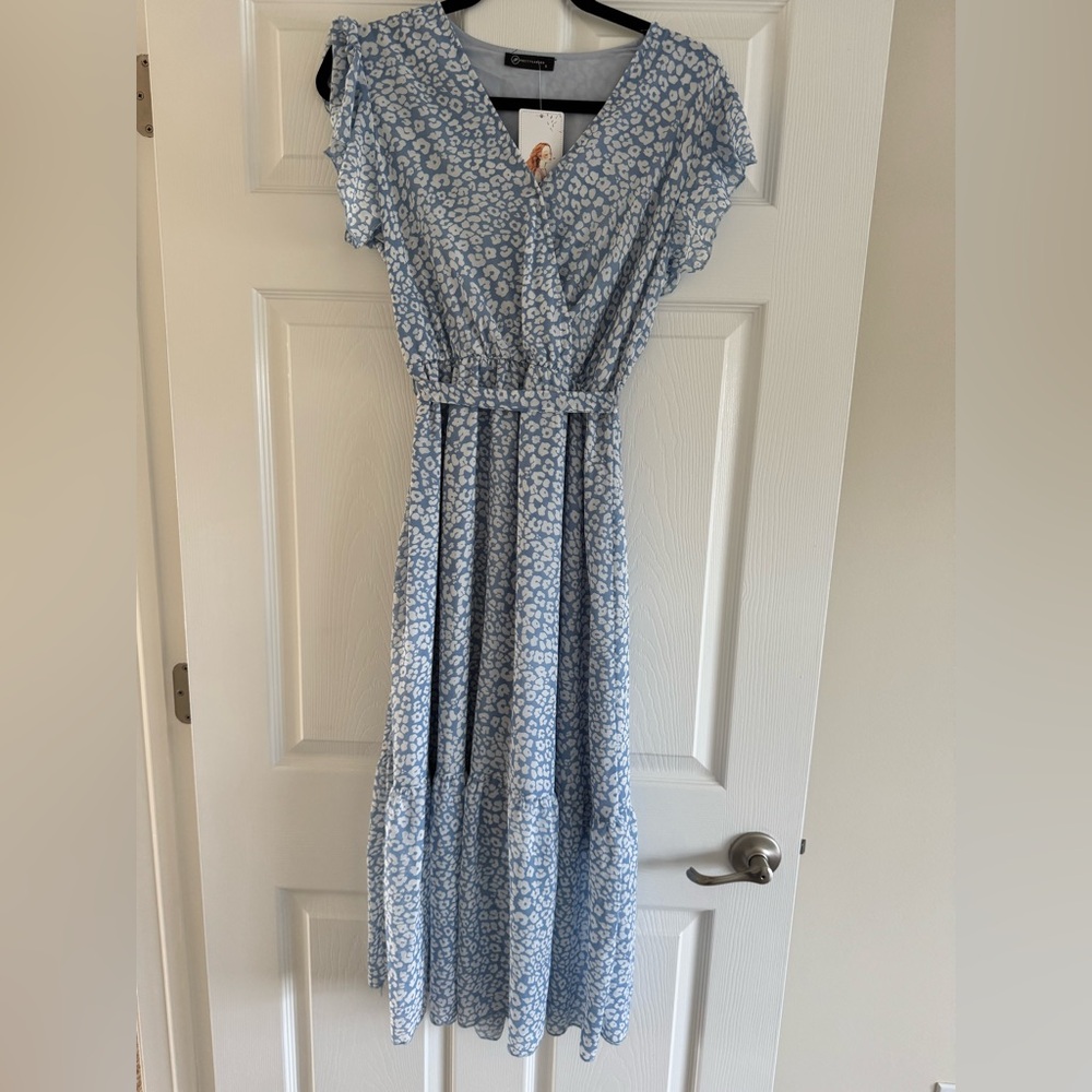 Prettygarden - Faux Wrap Floral Dress - Size S
